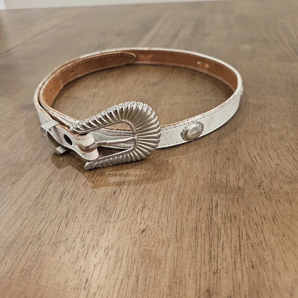 Lot Of 5 Vintage Leather Belt Boho Western Studded Beaded Belts Bundle